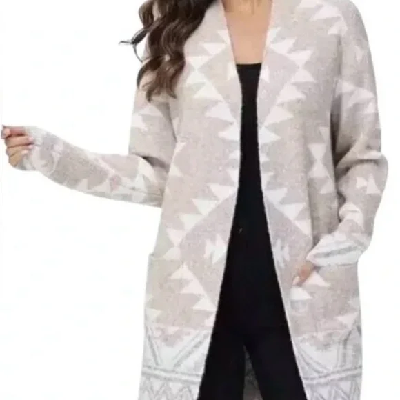 NWT Frye Aztec, Tribal,Coastal Cowgirl, Long Cardigan Sweater. - Picture 1 of 3